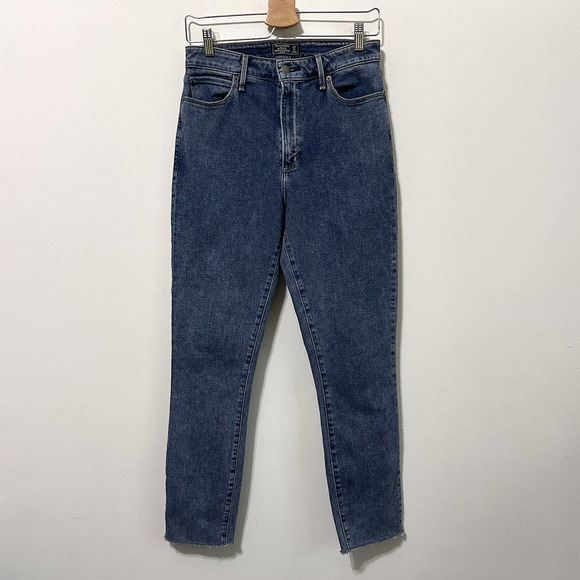 Abercrombie & Fitch Denim - Abercrombie & Fitch Simone High Rise Ankle Jeans 28 Long/6 Long Blue Raw Hem